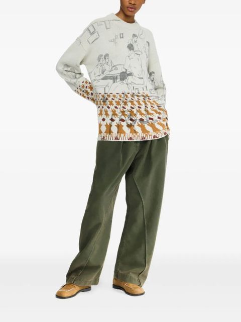 JW Anderson illustration-pattern jumper - Grey