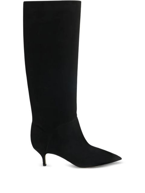 Casadei pointed flat knee-high boots - Black - zdjęcie produktu nr 1