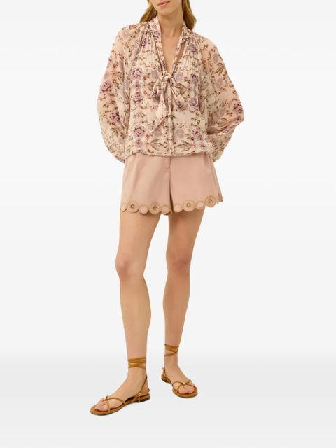Marie Oliver Florence floral tie blouse - Neutrals - zdjęcie produktu nr 2