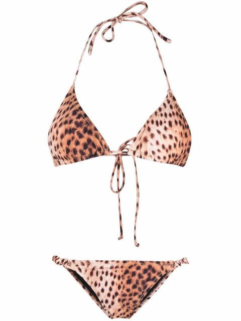 Reina Olga Scrunchie cheetah triangle bikini - Brown - zdjęcie produktu nr 1
