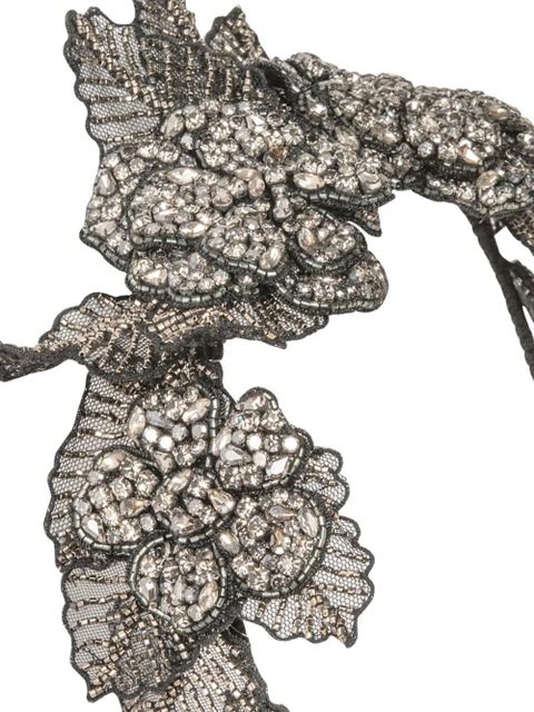 Jennifer Behr Casablanca floral headband - Grey - zdjęcie produktu nr 2