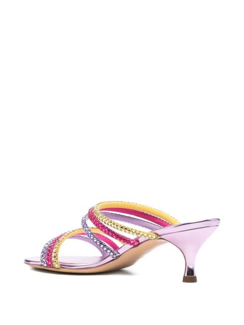 Casadei crystal-embellished metallic sandals - Purple