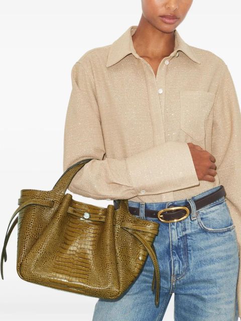 Tory Burch crocodile embossed small tote bag - Green - zdjęcie produktu nr 2