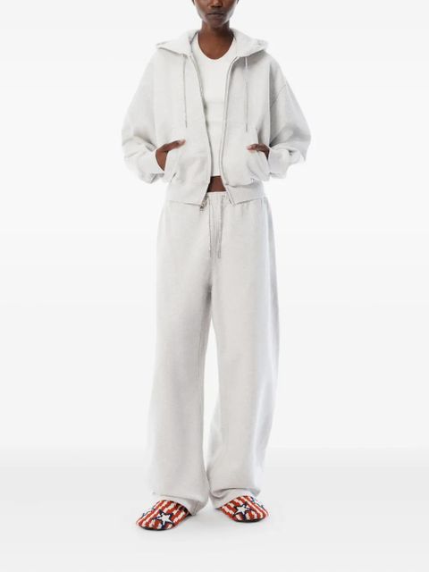 Alexander Wang rhinestone-drawcord track pants - Grey