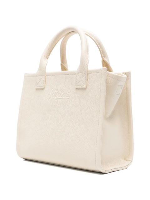 MC2 Saint Barth medium Vanity logo-embossed grained leather tote bag - White