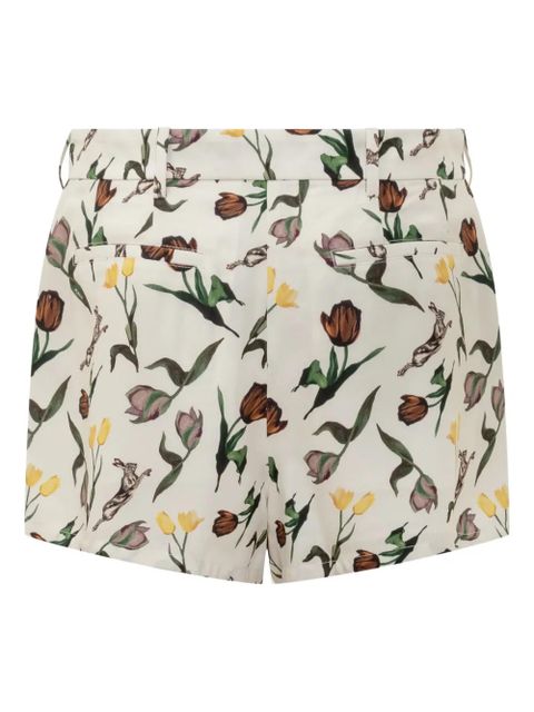 Marni tulip hares-print shorts - White