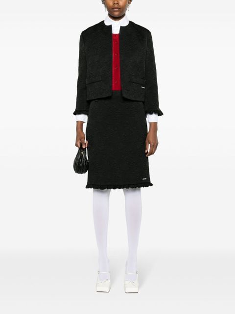 Miu Miu floral-matelessé cropped jacket - Black - zdjęcie produktu nr 2