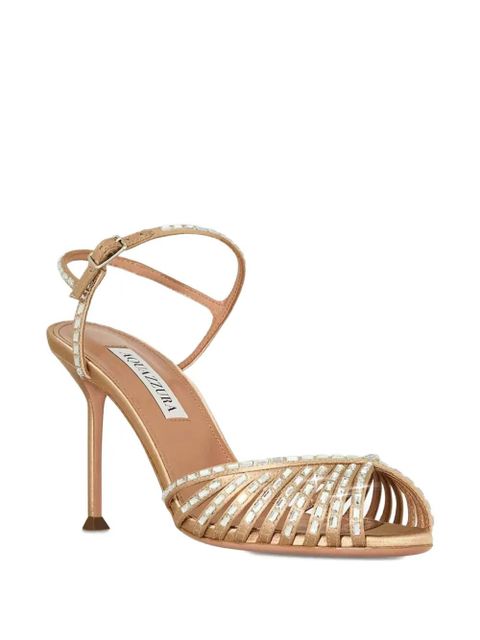 Aquazzura Hold Me embellished stiletto sandals - Neutrals - zdjęcie produktu nr 2