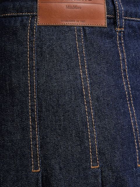 Weekend Max Mara spódnica jeansowa OVALE kolor granatowy midi rozkloszowana 2615101071600