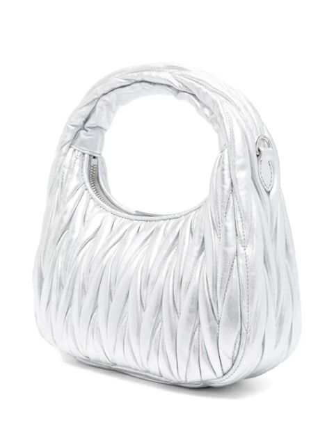 Miu Miu Wander quilted shoulder bag - Silver - zdjęcie produktu nr 2