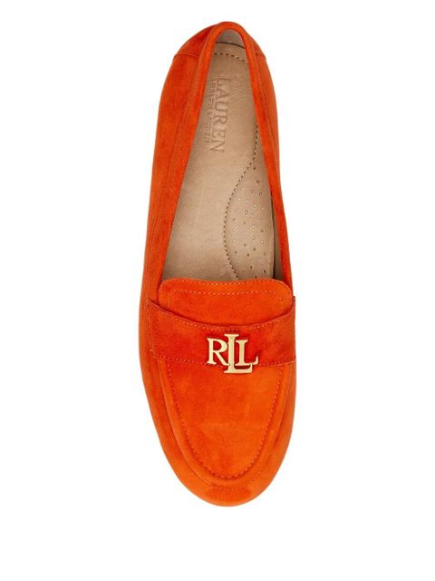 Lauren Ralph Lauren Averi III logo-plaque suede loafers - Orange