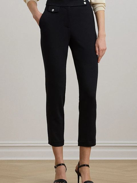 Lauren Ralph Lauren spodnie damskie kolor czarny proste medium waist 200980023