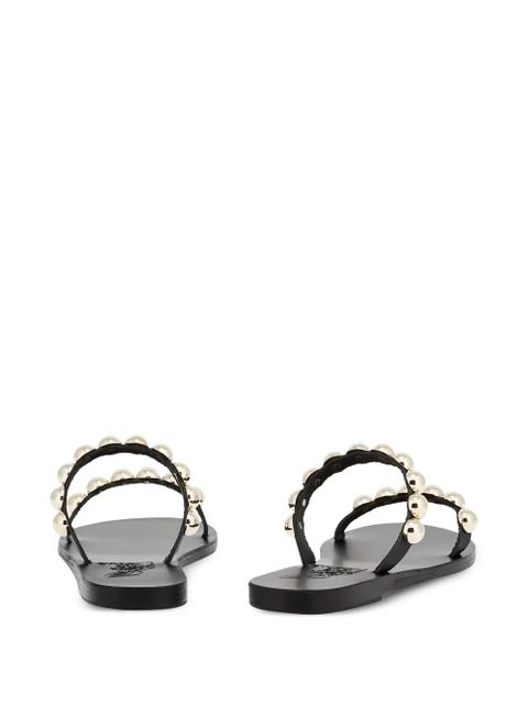 Ancient Greek Sandals Lambri leather flat sandals - Black