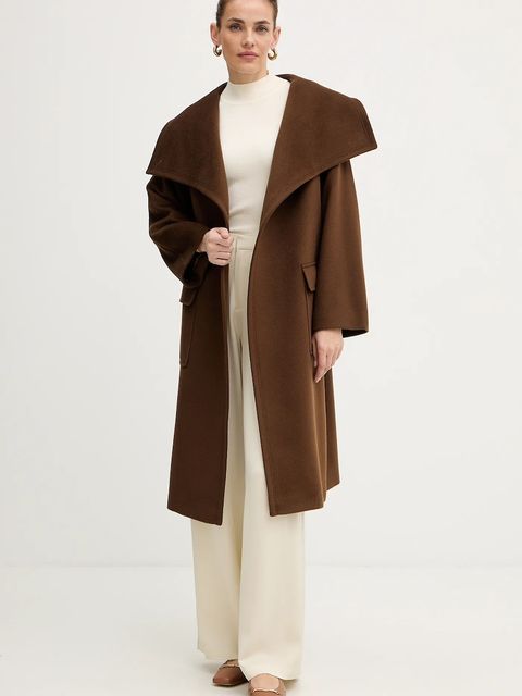 MAX&Co. płaszcz wełniany kolor brązowy 2526016014200