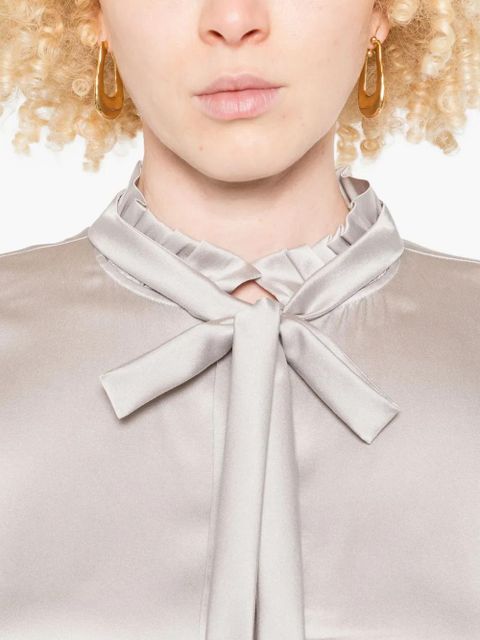 Max Mara ruffled-neck blouse - Grey