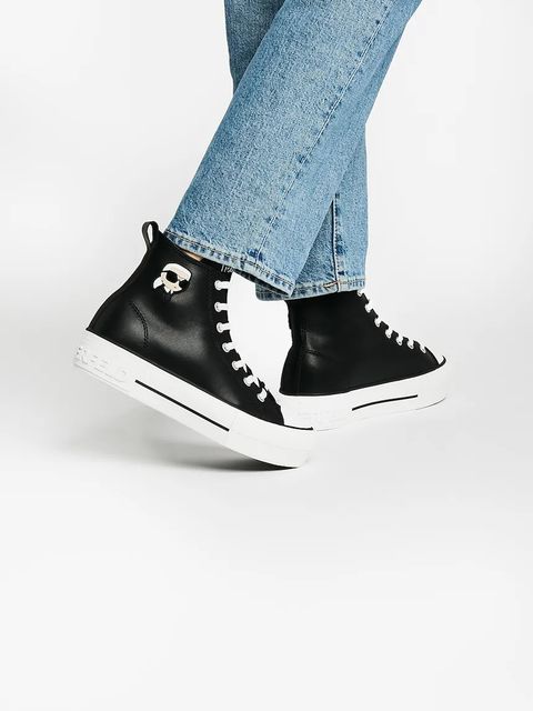 Karl Lagerfeld trampki skórzane KAMPUS MAX NFT damskie kolor czarny KL60445T