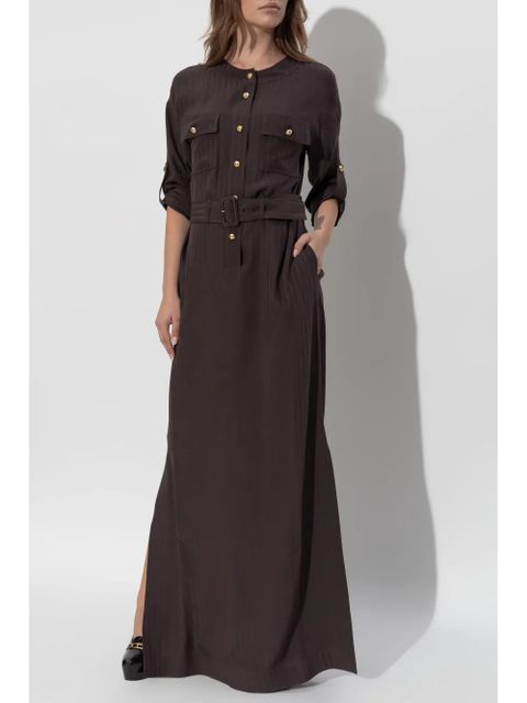 TOM FORD striped belted dress - Brown