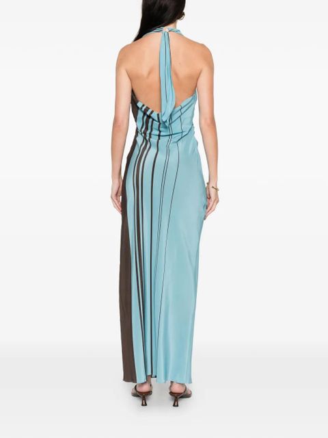 SIR. striped halterneck maxi dress - Blue