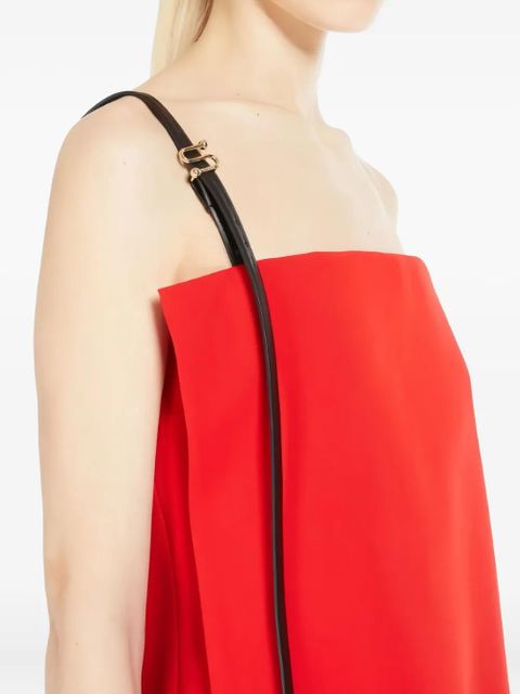 Sportmax leather-strap top - Red