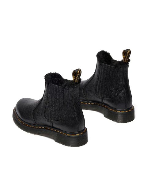 Dr. Martens sztyblety skórzane 2976 Leonore II damskie kolor czarny na platformie lekko ocieplone DM41416001