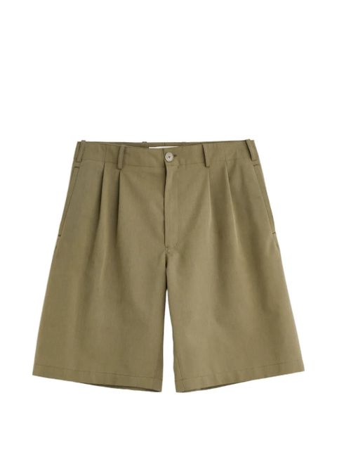 OUR LEGACY Ponte pleated shorts - Green - zdjęcie produktu nr 1