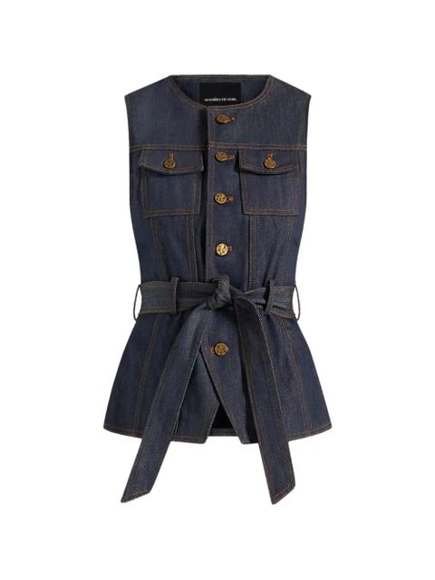 Manière De Voir Darcy button denim waistcoat - Blue - zdjęcie produktu nr 1