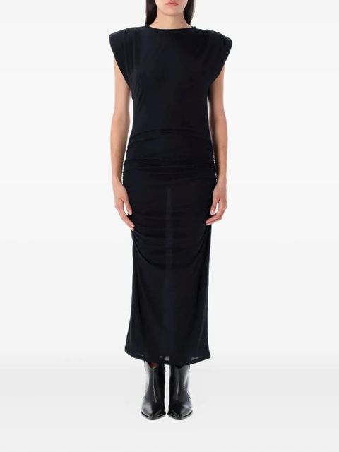 MARANT ÉTOILE padded-shoulder midi dress - Black - zdjęcie produktu nr 1