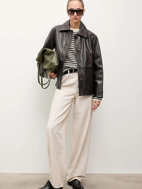 Answear.LAB botki skórzane kolor czarny na słupku - zdjęcie produktu nr 2