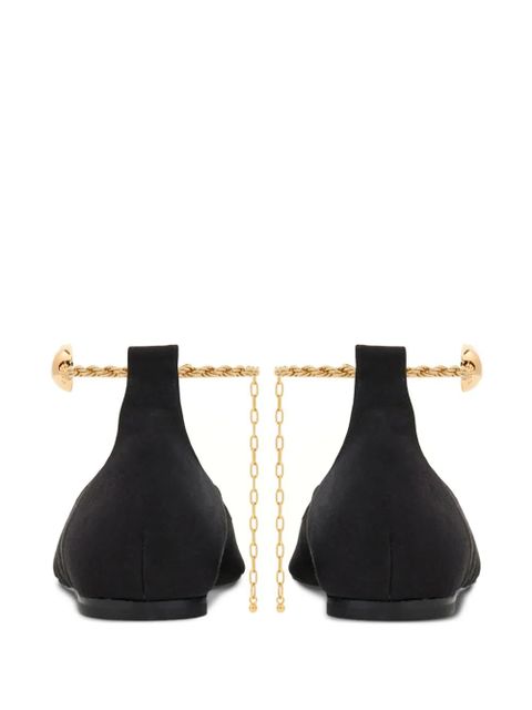 Ferragamo cable-link chain leather ballerina shoes - Black - zdjęcie produktu nr 2