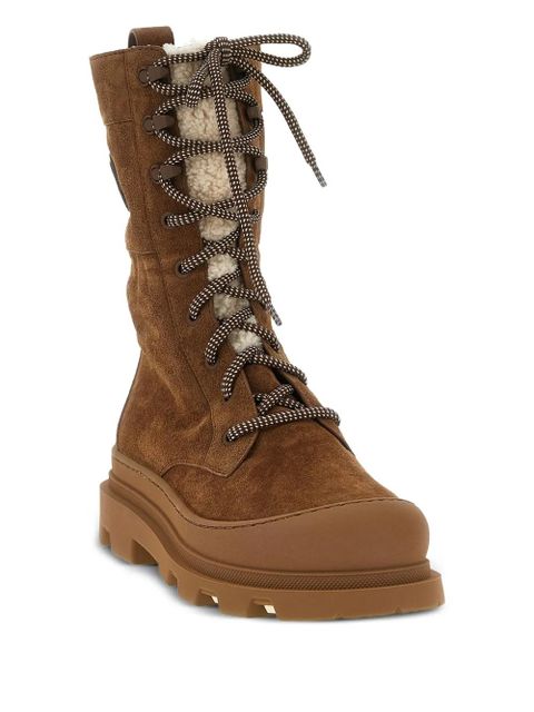 Moncler Vera shearling lace-up High boots - Brown