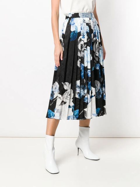 Off-White printed pleated skirt - Black