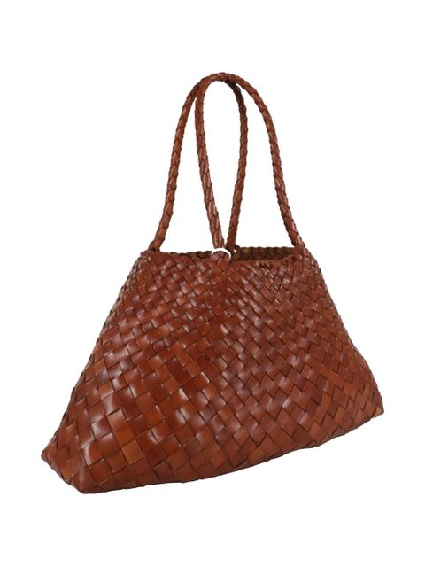DRAGON DIFFUSION large Santa Croce woven-design shoulder bag - Brown