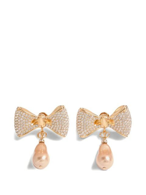 Valentino Garavani San Fin metal earrings with Swarovski® crystals and pearls - Gold - zdjęcie produktu nr 1