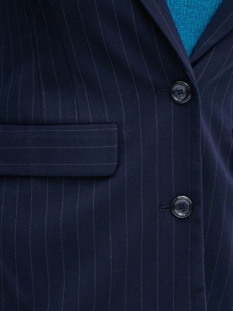 United Colors of Benetton marynarka kolor granatowy jednorzędowa wzorzysta 2KHSDW02H