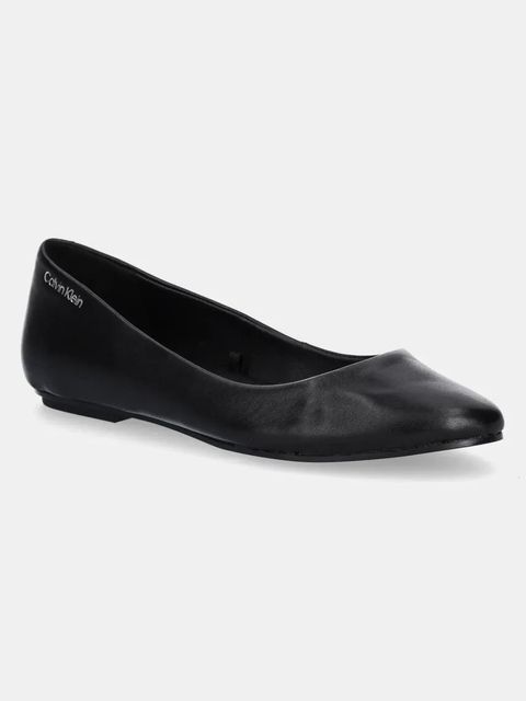 Calvin Klein baleriny skórzane FLAT MARY JANE - LTH kolor czarny HW0HW02341 - zdjęcie produktu nr 1