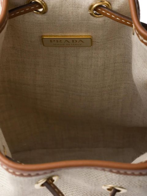 Prada canvas and leather pouch - Neutrals