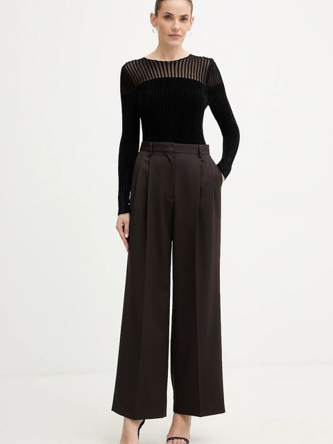 Guess bluzka welurowa ROWENA damska kolor czarny gładka W5BR62 Z0890 - zdjęcie produktu nr 2