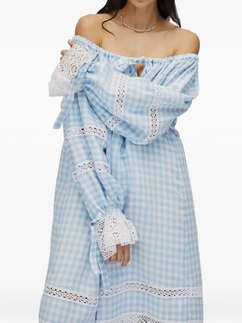 Sleeper checked midi dress - Blue