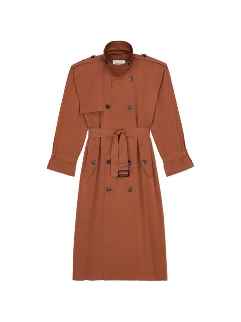 Saint Laurent belted double-breasted trench - Brown