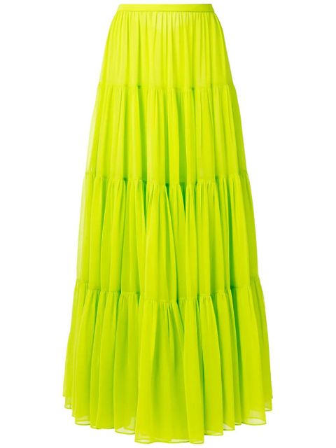 Valentino Garavani tiered maxi-skirt - Green - zdjęcie produktu nr 1