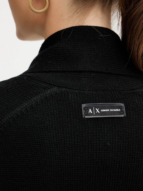 Armani Exchange kardigan z dodatkiem wełny damski kolor czarny XW000766 AF13774