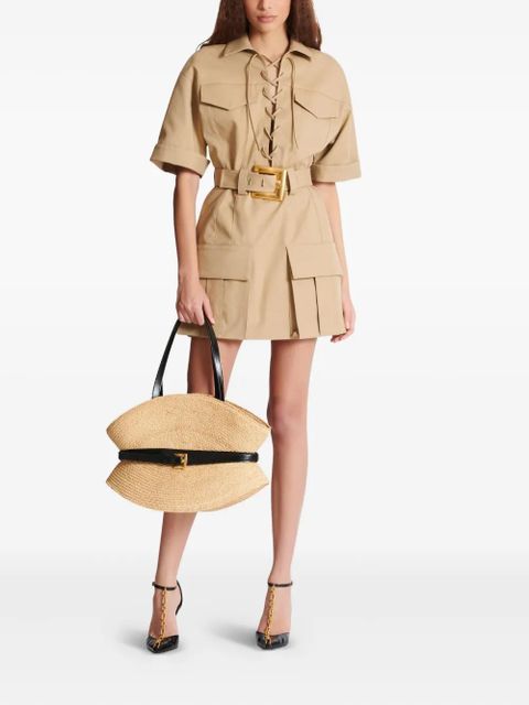Balmain lace-up mini dress - Neutrals - zdjęcie produktu nr 2