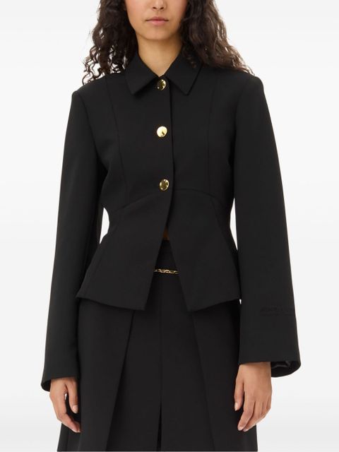 GANNI twill blazer - Black