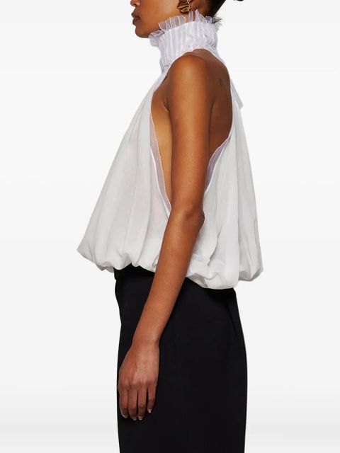 Christopher Esber pintucked halterneck top - White