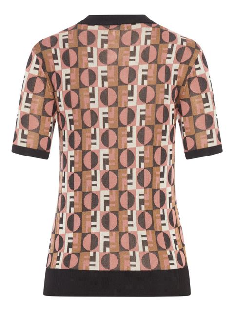 FENDI geometric jacquard T-shirt - Brown - zdjęcie produktu nr 2