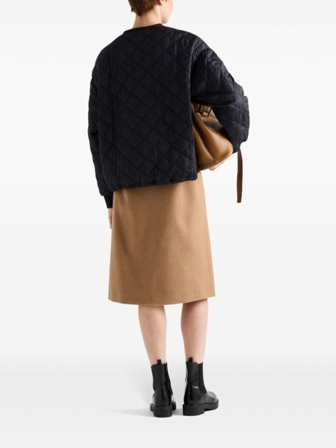 Prada A-line wool midi skirt - Neutrals - zdjęcie produktu nr 2