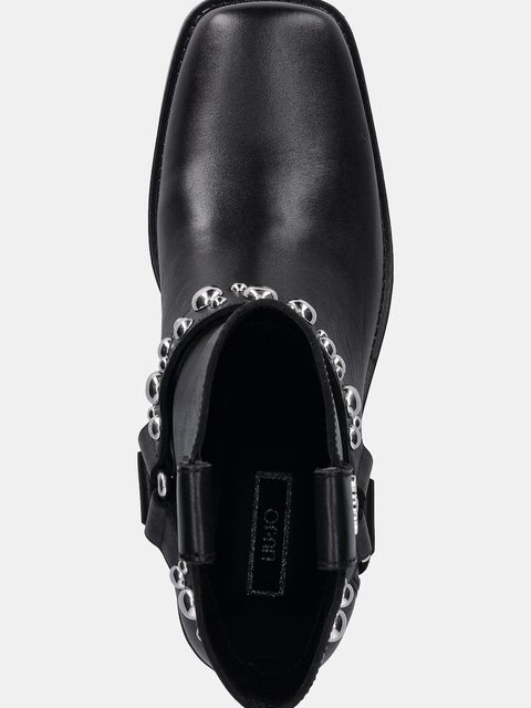 Liu Jo botki skórzane ROXY 01 damskie kolor czarny na słupku SF5047P010222222