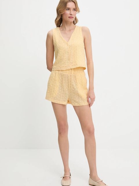 Answear.LAB kamizelka i szorty damski kolor żółty