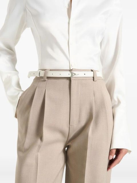 Manière De Voir Leonie Eiffel slim suede belt - White