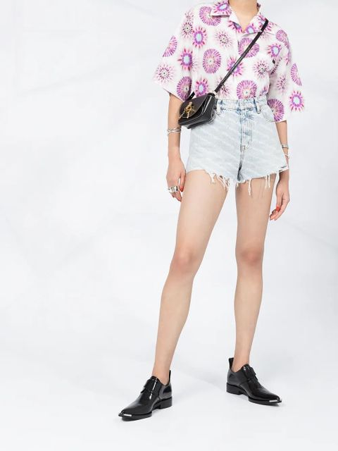 Alexander Wang Bite high-waisted denim shorts - Blue